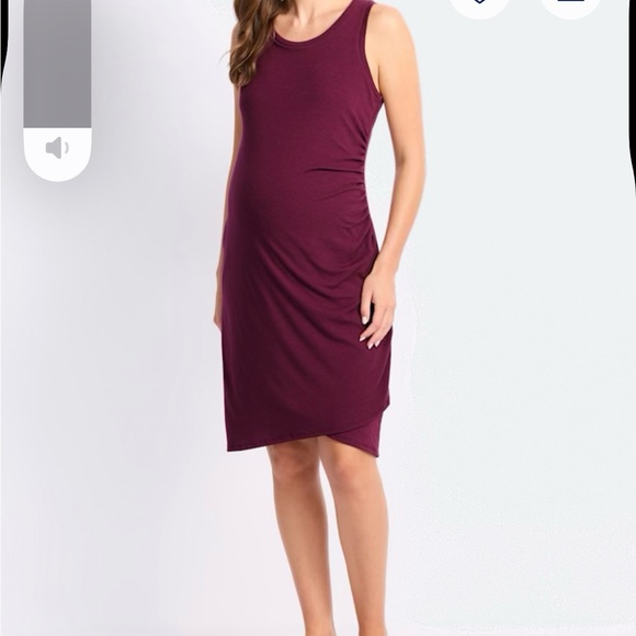 Elegant Burgundy Sleeveless Maternity Dress - Picture 3 of 3